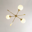 Load image into Gallery viewer, Wind-Vane Tiered 3-Light Opal Glass Globe Sputnik Chandelier