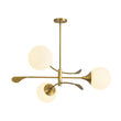 Load image into Gallery viewer, Wind-Vane Tiered 3-Light Opal Glass Globe Sputnik Chandelier