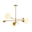 Load image into Gallery viewer, Wind-Vane Tiered 3-Light Opal Glass Globe Sputnik Chandelier