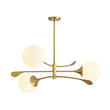 Load image into Gallery viewer, Wind-Vane Tiered 3-Light Opal Glass Globe Sputnik Chandelier