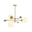 Load image into Gallery viewer, Wind-Vane Tiered 3-Light Opal Glass Globe Sputnik Chandelier