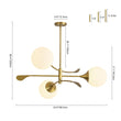 Load image into Gallery viewer, Wind-Vane Tiered 3-Light Opal Glass Globe Sputnik Chandelier