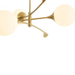 Load image into Gallery viewer, Wind-Vane Tiered 3-Light Opal Glass Globe Sputnik Chandelier