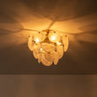 Load image into Gallery viewer, (OpenBox) Brass Tiered Opal Swirl Glass Semi Flush Chandelier