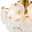 Load image into Gallery viewer, (OpenBox) Brass Tiered Opal Swirl Glass Semi Flush Chandelier