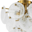 Load image into Gallery viewer, (OpenBox) Brass Tiered Opal Swirl Glass Semi Flush Chandelier