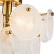 Load image into Gallery viewer, (OpenBox) Brass Tiered Opal Swirl Glass Semi Flush Chandelier