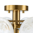 Load image into Gallery viewer, (OpenBox) Brass Tiered Opal Swirl Glass Semi Flush Chandelier