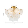 Load image into Gallery viewer, (OpenBox) Brass Tiered Opal Swirl Glass Semi Flush Chandelier