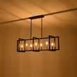 Load image into Gallery viewer, Farmhouse Candle Style Linear Rectangular Cage Island Chandelier