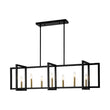 Load image into Gallery viewer, Farmhouse Candle Style Linear Rectangular Cage Island Chandelier
