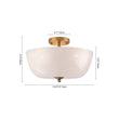 Load image into Gallery viewer, French 3-Light White Clouded Glass Round Semi Flush Mount