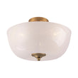 Load image into Gallery viewer, French 3-Light White Clouded Glass Round Semi Flush Mount