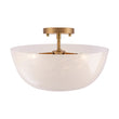 Load image into Gallery viewer, French 3-Light White Clouded Glass Round Semi Flush Mount