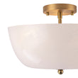 Load image into Gallery viewer, French 3-Light White Clouded Glass Round Semi Flush Mount