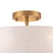 Load image into Gallery viewer, French 3-Light White Clouded Glass Round Semi Flush Mount