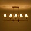 Load image into Gallery viewer, French Country 5-Light Fabric Shade Candle Linear Island Chandelier