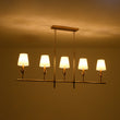 Load image into Gallery viewer, French Country 5-Light Fabric Shade Candle Linear Island Chandelier