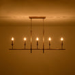 Load image into Gallery viewer, French Country 5-Light Fabric Shade Candle Linear Island Chandelier