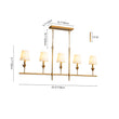 Load image into Gallery viewer, French Country 5-Light Fabric Shade Candle Linear Island Chandelier