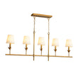 Load image into Gallery viewer, French Country 5-Light Fabric Shade Candle Linear Island Chandelier
