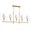 Load image into Gallery viewer, French Country 5-Light Fabric Shade Candle Linear Island Chandelier