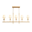 Load image into Gallery viewer, French Country 5-Light Fabric Shade Candle Linear Island Chandelier