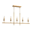 Load image into Gallery viewer, French Country 5-Light Fabric Shade Candle Linear Island Chandelier