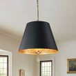 Load image into Gallery viewer, French Vintage Black Gold Iron Drum Cage Chandelier