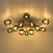 Load image into Gallery viewer, Glam Bloom 12-Light Blue Glass Bubble Semi Flush Chandelier