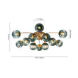 Load image into Gallery viewer, Glam Bloom 12-Light Blue Glass Bubble Semi Flush Chandelier