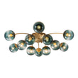 Load image into Gallery viewer, Glam Bloom 12-Light Blue Glass Bubble Semi Flush Chandelier