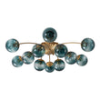 Load image into Gallery viewer, Glam Bloom 12-Light Blue Glass Bubble Semi Flush Chandelier