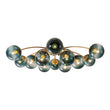Load image into Gallery viewer, Glam Bloom 12-Light Blue Glass Bubble Semi Flush Chandelier
