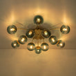 Load image into Gallery viewer, Glam Bloom 12-Light Blue Glass Bubble Semi Flush Chandelier