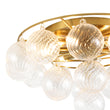 Load image into Gallery viewer, Cluster Ribbed Glass Bubble Round Tiered Semi Flush Chandelier
