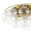 Load image into Gallery viewer, Cluster Ribbed Glass Bubble Round Tiered Semi Flush Chandelier