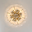 Load image into Gallery viewer, Cluster Ribbed Glass Bubble Round Tiered Semi Flush Chandelier