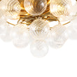 Load image into Gallery viewer, Cluster Ribbed Glass Bubble Round Tiered Semi Flush Chandelier