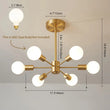 Load image into Gallery viewer, Mid-Century Modern 6-Light Brass Sputnik Ceiling Light