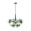 Load image into Gallery viewer, Modern Cluster Gradient Green Glass Globe Bubble Chandelier