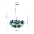 Load image into Gallery viewer, Modern Cluster Gradual Blue Glass Globe Bubble Chandelier