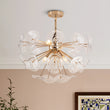 Load image into Gallery viewer, Morning Glory Glass Bloom Sunburst Semi Flush Chandelier