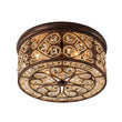 Load image into Gallery viewer, Moroccan Antique Crystal Drum Flush Mount Ceiling Light
