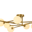Load image into Gallery viewer, Opal Glass Bubble Brass Linear Sputnik Semi Flush Mount