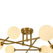 Load image into Gallery viewer, Opal Glass Bubble Brass Linear Sputnik Semi Flush Mount