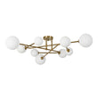 Load image into Gallery viewer, Opal Glass Bubble Brass Linear Sputnik Semi Flush Mount