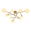 Load image into Gallery viewer, Opal Glass Bubble Brass Linear Sputnik Semi Flush Mount