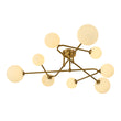 Load image into Gallery viewer, Opal Glass Bubble Brass Linear Sputnik Semi Flush Mount