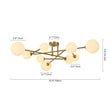 Load image into Gallery viewer, Opal Glass Bubble Brass Linear Sputnik Semi Flush Mount